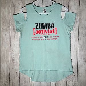 Zumba Activist Cold Shoulder Tee - Spicy Small